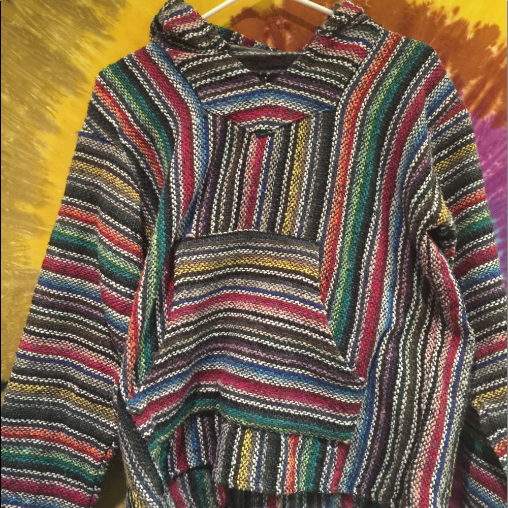 Baja poncho hoodie multi colored